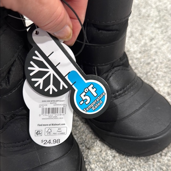 Wonder Nation Black Boots with Pink Straps - Picture 7 of 7